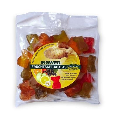 Buderim Ginger Ingwer-Fruchtsaft-Koalas 150 g