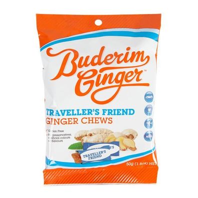Buderim Traveller's Friend Ginger Chews Ingwer Kaubonbons 50 g