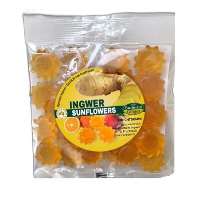 Buderim Ginger Ingwer Sunflowers Orange-Pfirsich 150 g
