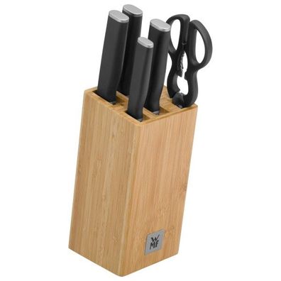 WMF Kineo Messerblock-Set Messerhalter mit Messer 6-teilig Bestückt Bambusholz