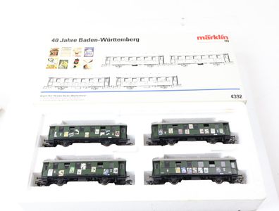 Märklin H0 4392 Personenwagen Set 4-tlg. 40 Jahre Baden Württemberg / NEM