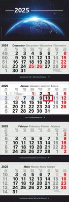 4-Monatskalender 2025 mit Bild Universum großer Wandkalender Büro Vier Monate