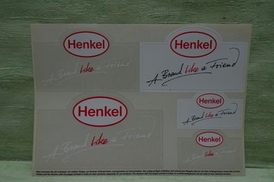 Henkel Düsseldorf A Brand like a Friend Aufkleber Stickerbogen auch für Autoscheiben