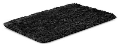 Weicher zotteliger Antirutsch-Teppich 80x160 cm Farbe Schwarz