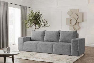 Sofa Designersofa Estelle 3-Sitzer in Stoff Abriamo Grau