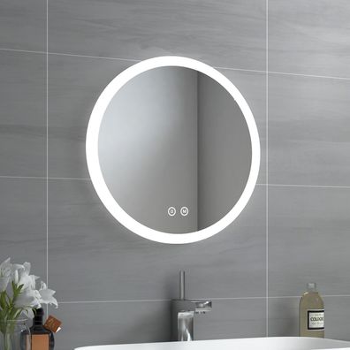 EMKE® Badspiegel Rund LED Beleuchtung Touch Beschlagfrei Wandspiegel Ø50/60/70/80 cm