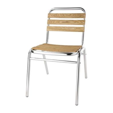 Bolero Bistrostühle Eschenholz | Alu + Holz | 4 Stühle