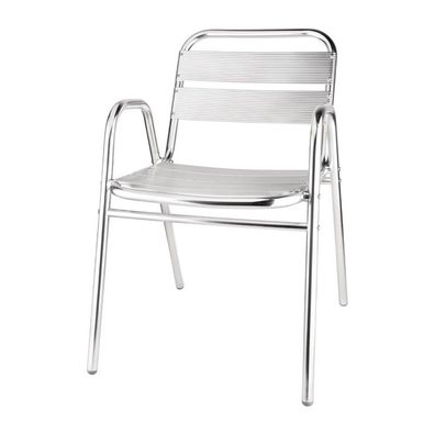 Bolero Bistrostühle mit Unterarmlehne | Aluminium | 4 Stühle | silber