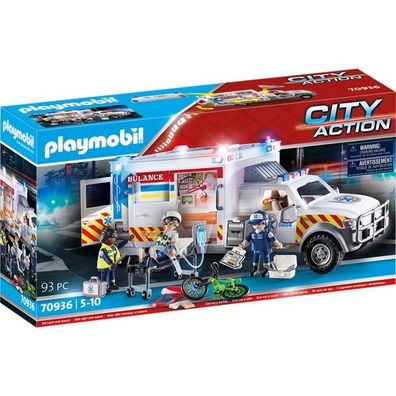 Playm. Rettungs-Fahrzeug: US Ambulance 70936 - Playmobil 70936 - (Spielwaren / ...
