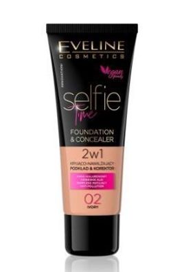 Eveline Selfie Zeit 2in1 Foundation-Concealer ivory 30 ml.