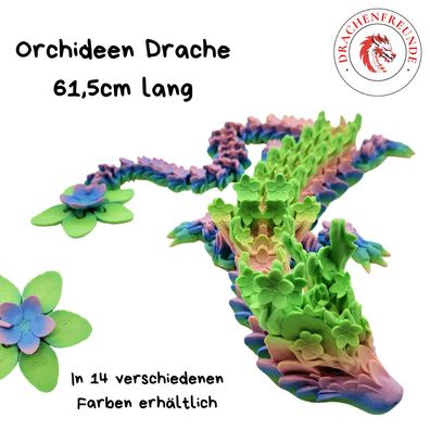 Orchideen Drache - beweglicher gelenkiger Blumendrache - Biokunststoff