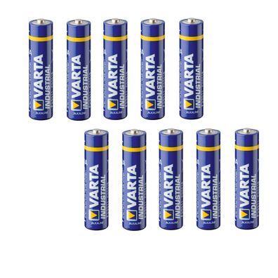 10x Alkaline Batterien Industrial AA / AAA R03 / R06 Varta Industrial