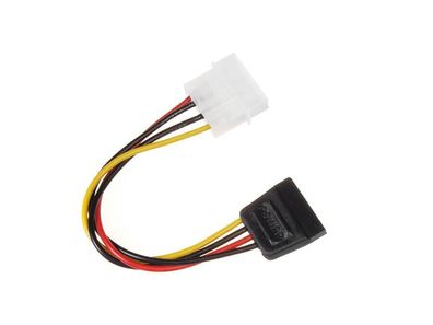 Stromkabel Adapter 4 pin Molex - 15 pin SATA 15cm PC Strom Kabel