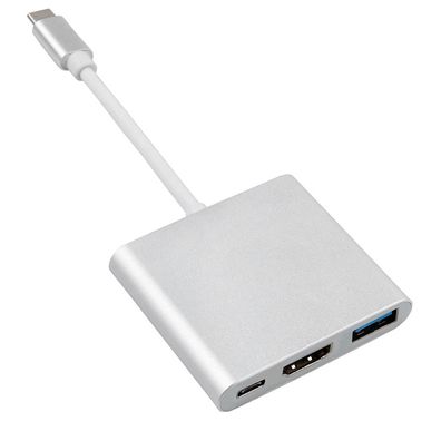 Adapter USB Typ-C auf HDMI / USB 3.0 / Typ-C Konverter Kabel Auflösung HD 4K NEU