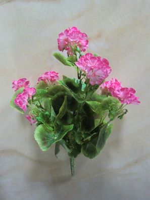 Geranienbusch künstlich, hoch, UV-beständig, Pink, Höhe 40 cm, Balkonpflanze