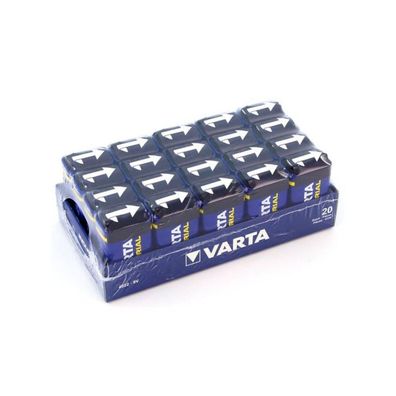 20x 9-Volt Block E-Block Batterien | VARTA Industrial | 9V 6LR61 | 20er Pack