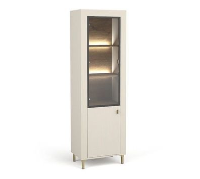 BETTSO LED Rillenvitrine MOSSA Cashmere Beige