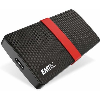EMTEC Power Plus X200 512 GB externe SSD-Festplatte schwarz, rot