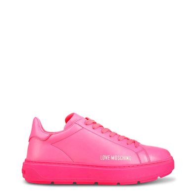 Love Moschino Damen Leder Sneakers - Hotpink