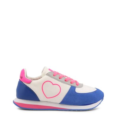 Love Moschino Damen Nylon Sneakers - Weiss/ Rosa
