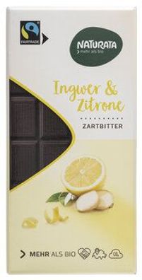 Naturata 3x Ingwer & Zitrone, zartbitter 100g