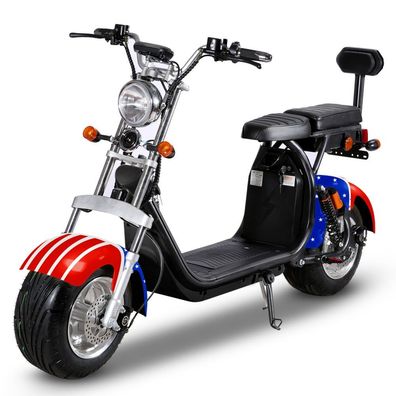 Elektro Roller CP1.6 Elektroroller Motorroller 45kmh Harley Scooter US-Flag CitiCoco