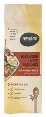 Naturata 3x Melasse Hefeflocken, 100 % Bio-Hefe, Nachfüllbeutel 200g