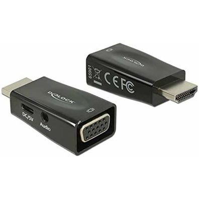 Adapter HDMI-A Stecker > VGA Buchse mit Audio (schwarz)