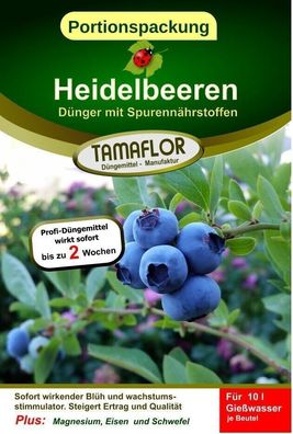 Dünger für Blaubeeren, Heidelbeeren Pflanzendünger 20 Portionsbeutel für 200 l