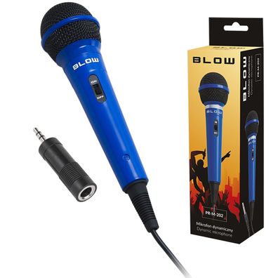 Handmikrofon Dynamisches Mikrofon Blow PR-M-202 6,3mm Ein und Ausschalter Blau