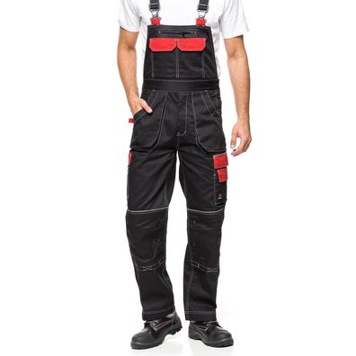 Arbeitskleidung Arbeitshosen Latzhosen Herren Hosen Rot-Schwarz Größen ab 48-58