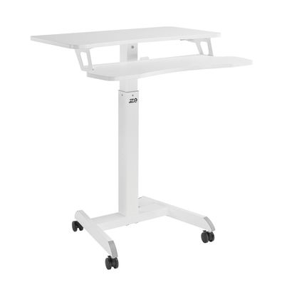 Höhenverstellbarer Sitz-steh Schreibtisch Computermöbel Plattform Weiß 8kg