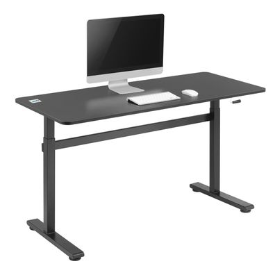 Sitz-Steh-Schreibtisch Manuell Höhenverstellbarer Bürotisch Belastbar Tisch