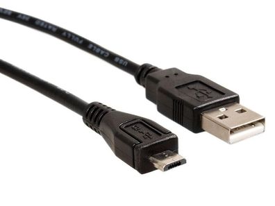 Micro USB-Kabel USB 2.0 Kabel 3m Stecker micro-USB Datenkabel Ladekabel Schwarz