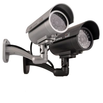 Kamera Dummy Überwachungskamera Attrappe Alarmanlage LED Wetterfest Fake CCTV