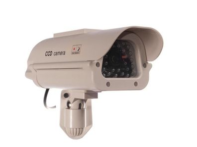 Kamera Dummy mit roter LED Überwachung Attrappe AlarmFake CCTV Solar Panel NEU