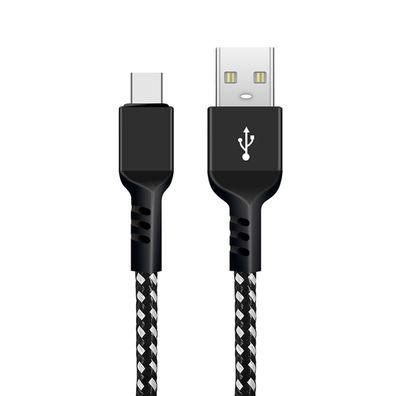 1m USB-C Kabel Laden Datenübertragung Schnellladekabel Datenkabel Nylon Geflecht