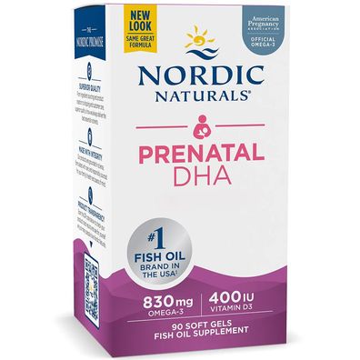 Nordic Naturals, Prenatal DHA, 830mg Omega-3 plus 400IU D3, Erdbeere, 90 Weichkapseln