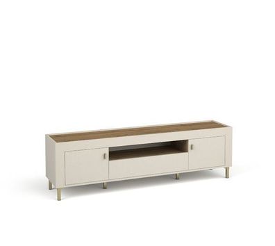 BETTSO Hängende RTV Schrank mit Regal für Wohnzimmer stilvolle MOSSA Cashmere Beige