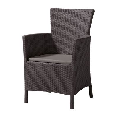 Gartensessel Gartenstuhl Rattanoptik Rattangeflecht Dining Chair Lowa Braun