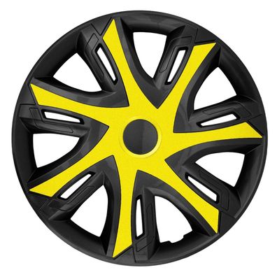 Radzierblenden 4er Set NRM N-Power Radkappen 14 Zoll ABS-Kunststoff Gelb-Schwarz