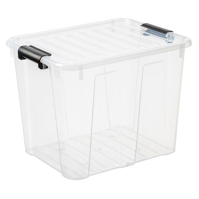 Plastikaufbewahrungsbehälter Aufbewahrung Box Klickverschluss Stapelbar 40 L