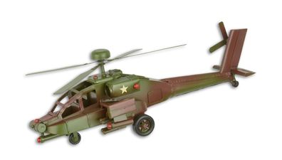 Blikken model van een apache helikopter