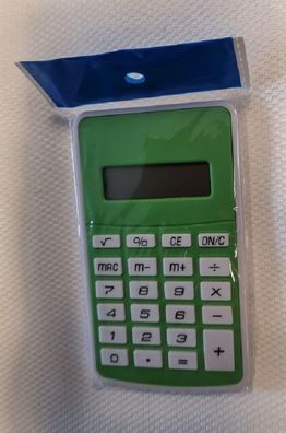 Calculator rekenmachine 8 digit 12x7x0,7cm kleur Groen - inclusief batterij