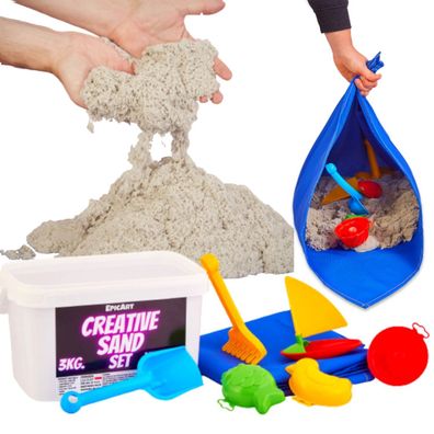 Spielzeug Kreativ Sand Sandkasten Creative Sand Natural 3 kg Set