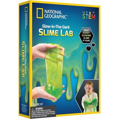 Spielzeug National Geographic Glühschleim Set Glow in the Dark Slime Lab