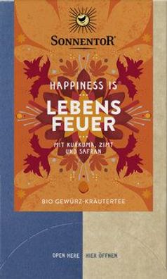 Sonnentor 3x Lebensfeuer Tee Happiness is®, Doppelkammerbeutel 30,6g