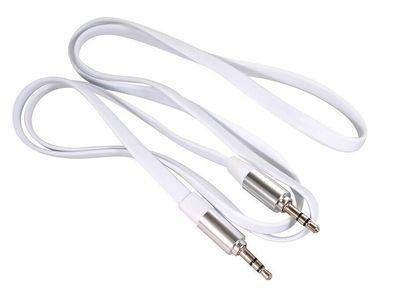 Audio Kabel Adapter Jack 3.5mm AUX Klinkenstecker Weiß 1 Meter