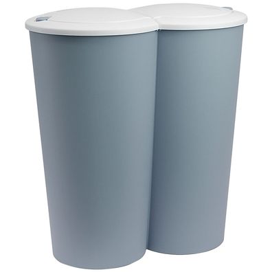 Dubbele vuilnisbak blauw, prullenbak, 2 x 25 liter schade