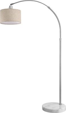 Booglamp - Stoffen Kap - Marmeren Voet 150 175 cm Beige